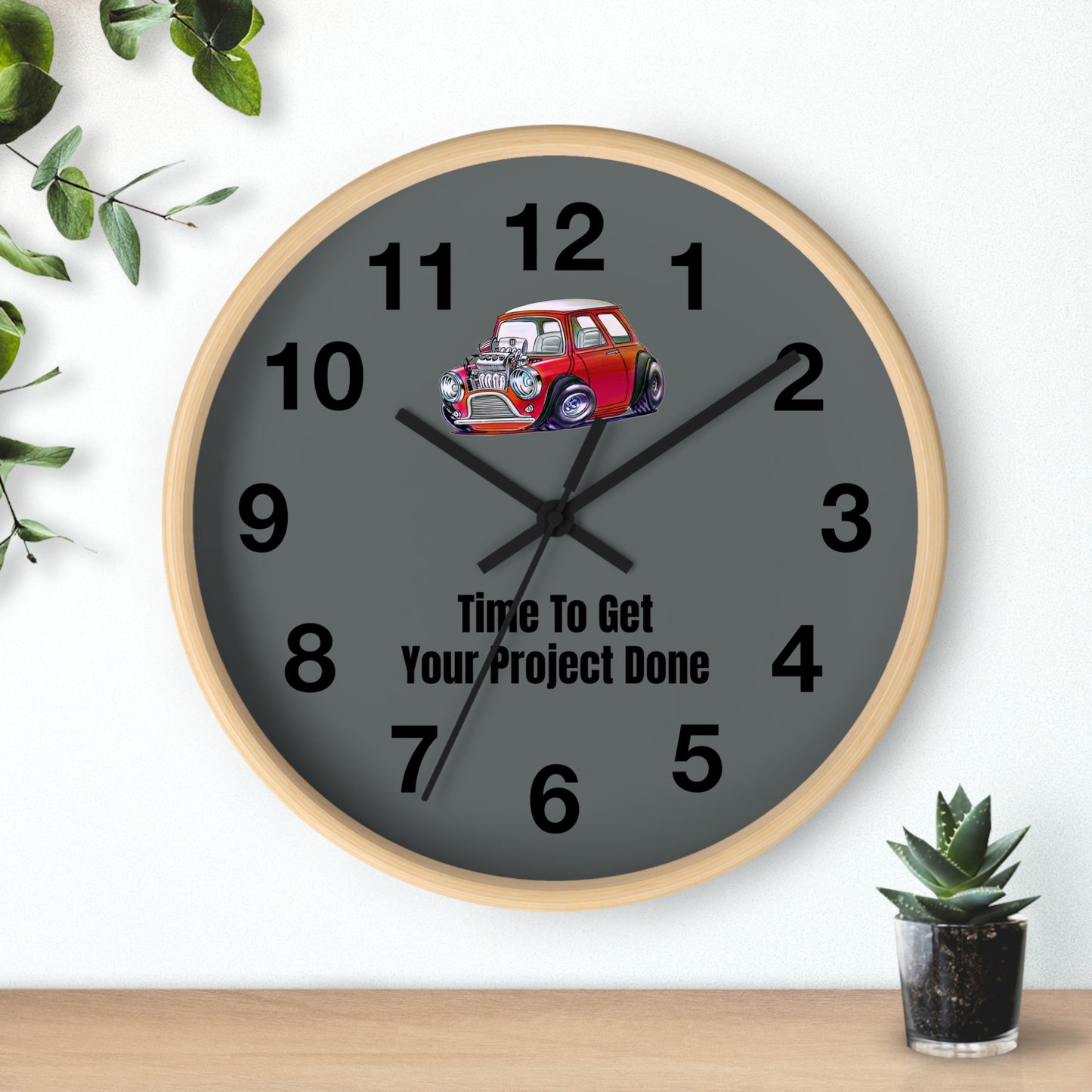 "Time To Get Your Project Done" U11 Mini Saloon Garage Clock
