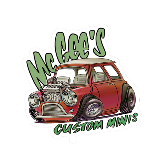 'McGee's Custom Minis' Vintage Hot Rod Mini Cooper Decal
