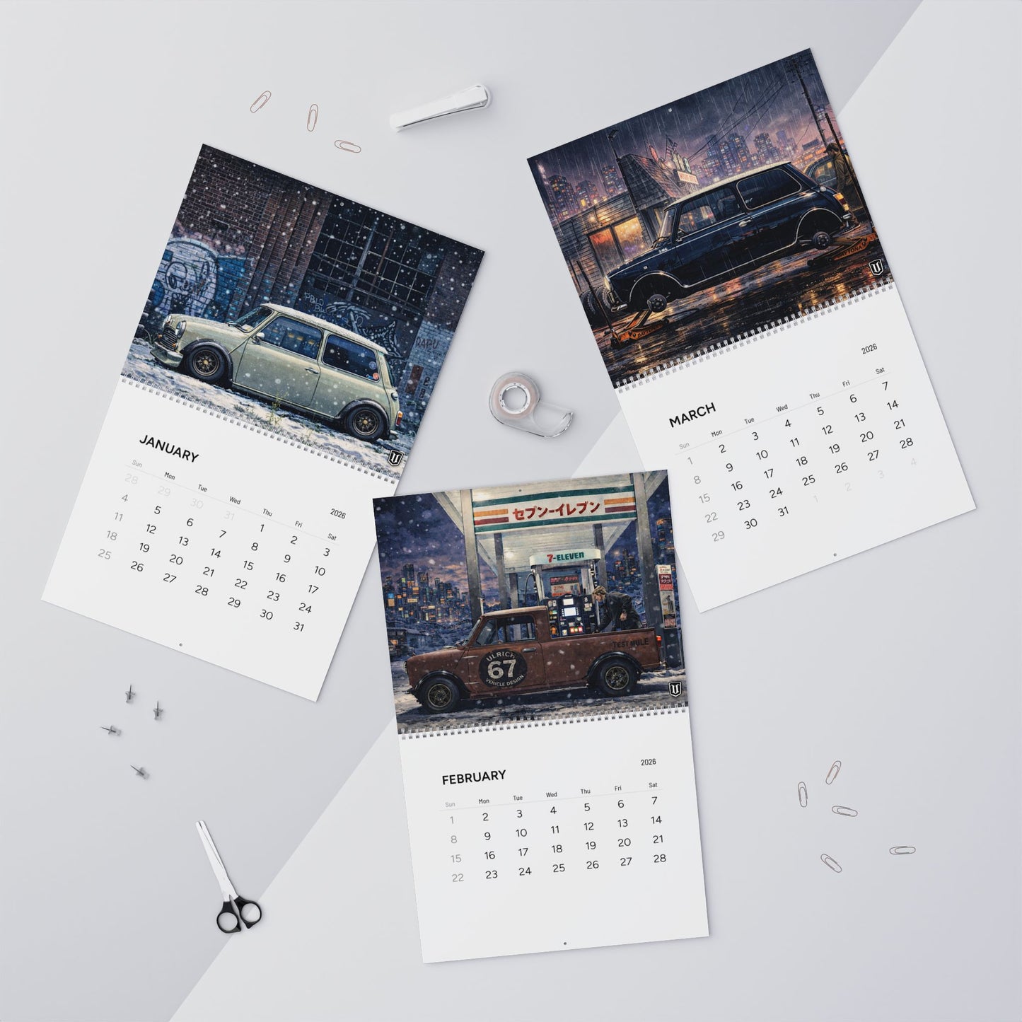 UVD Mini Cyber Punk Themed Wall Calendar 2026 Competition