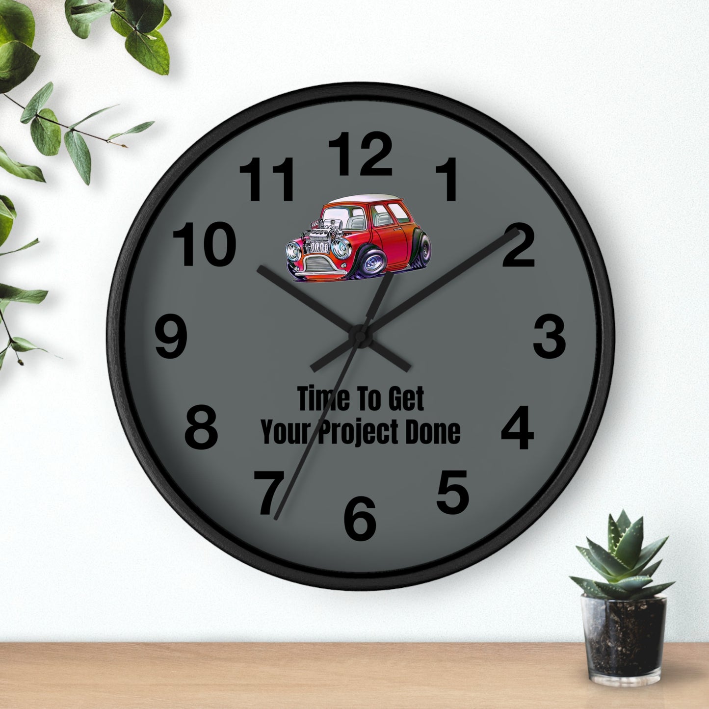 "Time To Get Your Project Done" U11 Mini Saloon Garage Clock