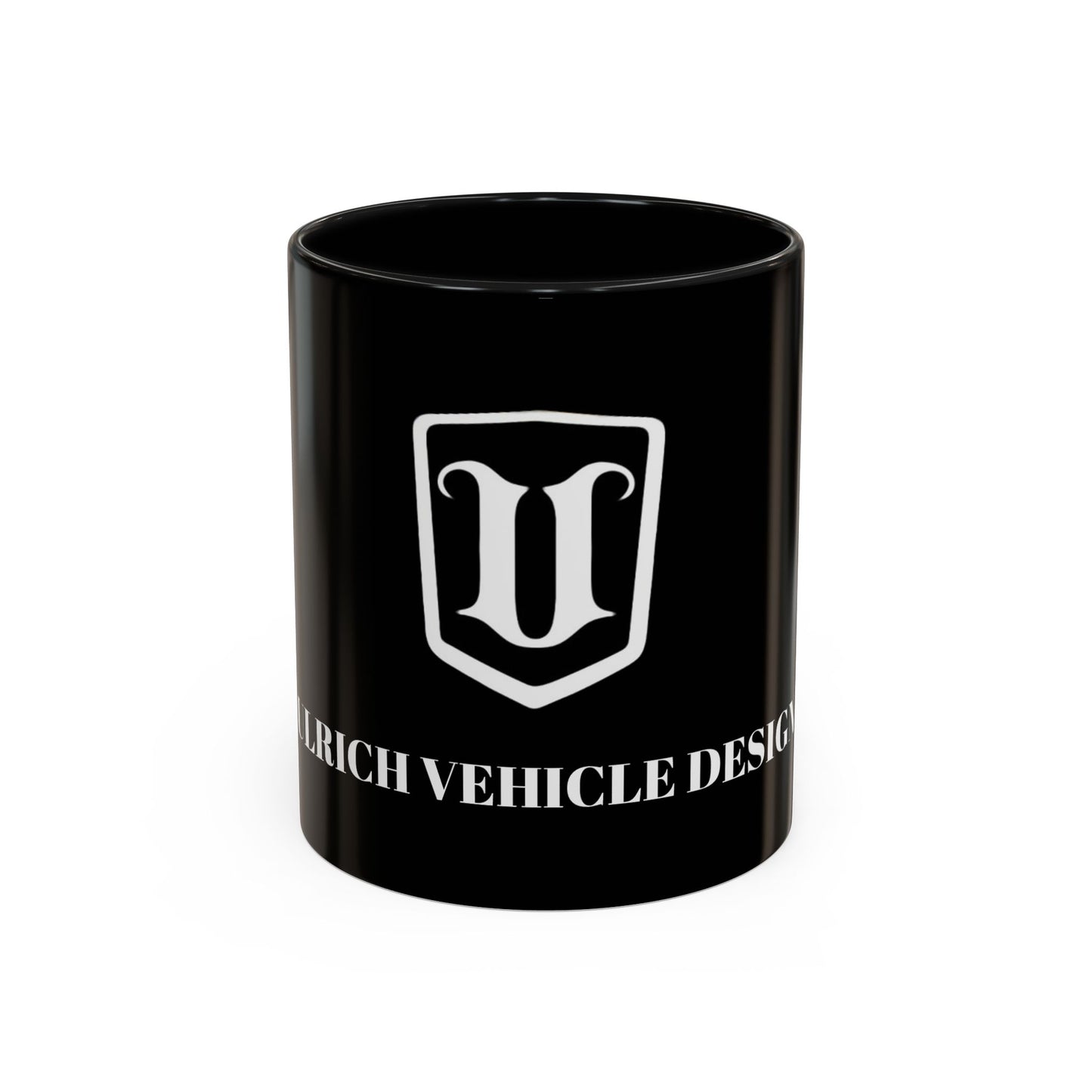Black Accent Coffee Mug — Ulrich Vehicle Design Logo