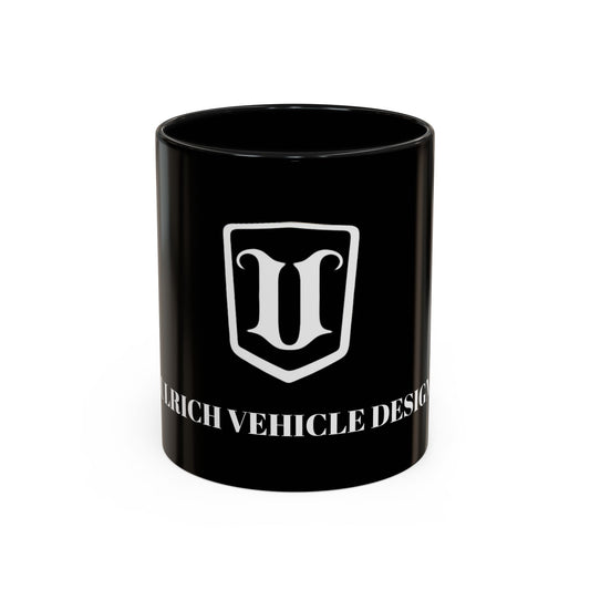 Black Accent Coffee Mug — Ulrich Vehicle Design Logo