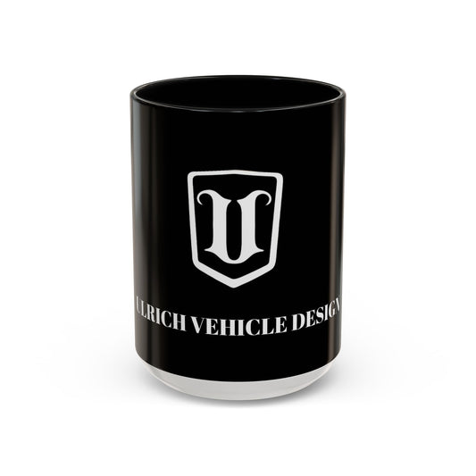 Black Accent Coffee Mug — Ulrich Vehicle Design Logo